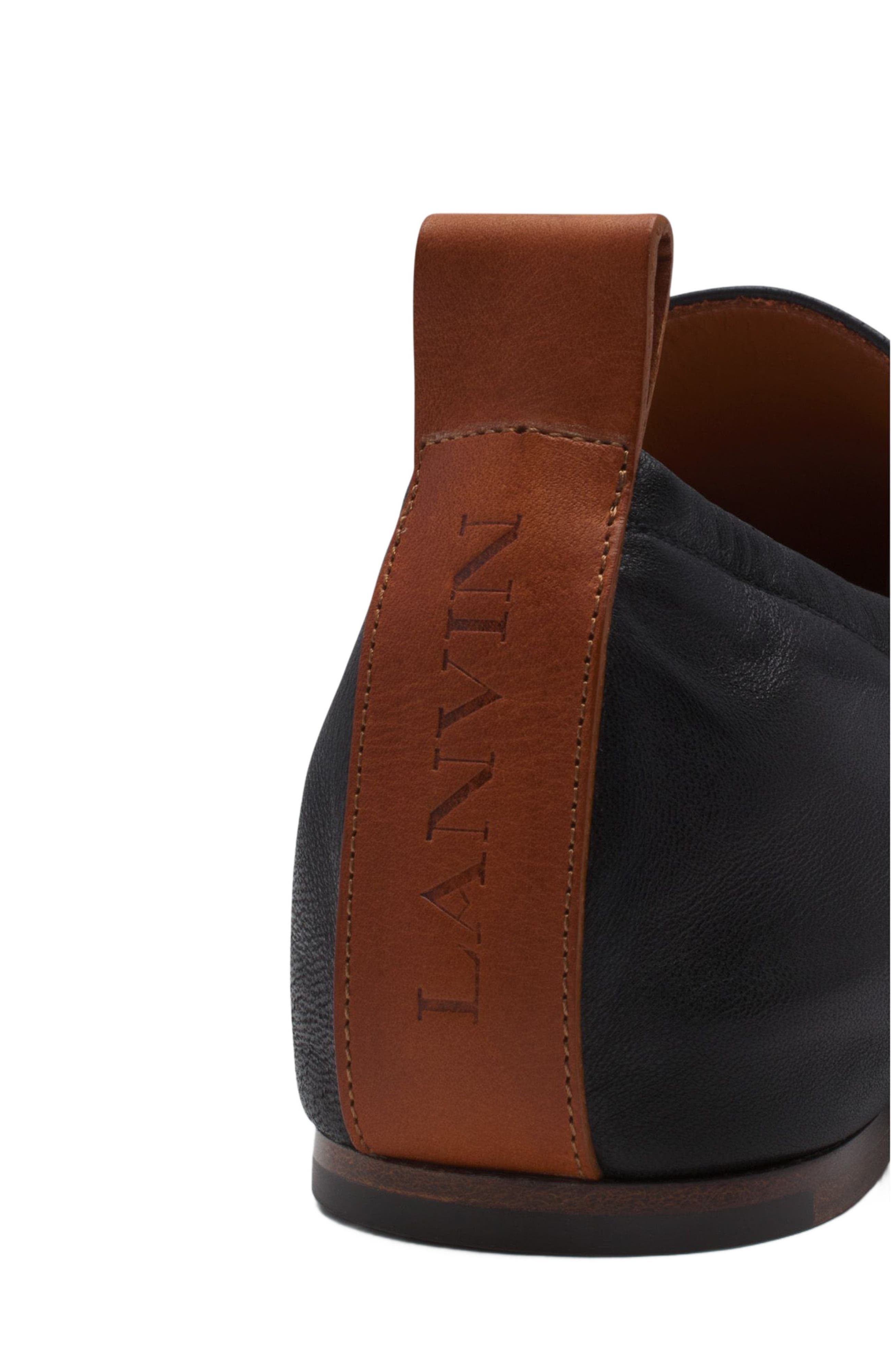 Lanvin LEATHER BALLERINA LOAFERS, Alternate, color, 