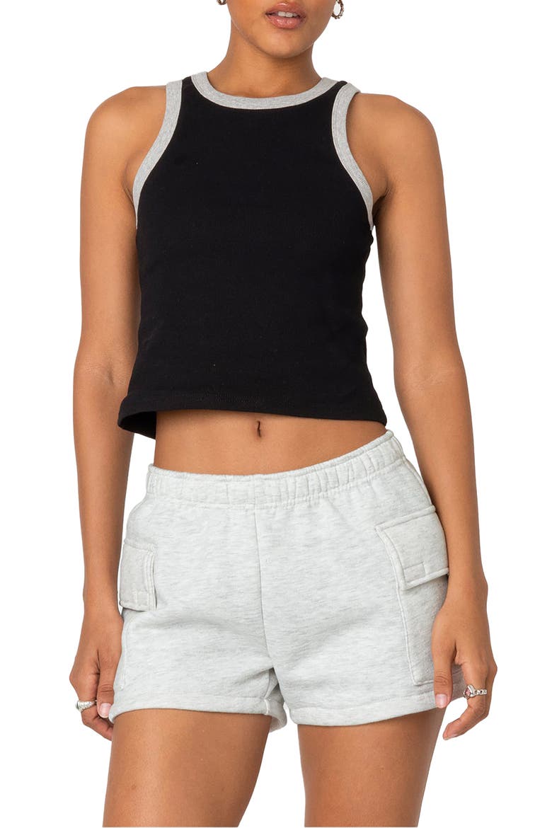 Wes Contrast Trim Tank Top, Main, color, BLACK
