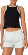 EDIKTED Wes Contrast Trim Tank Top
