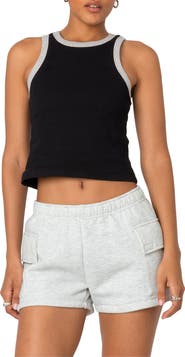 EDIKTED Wes Contrast Trim Tank Top