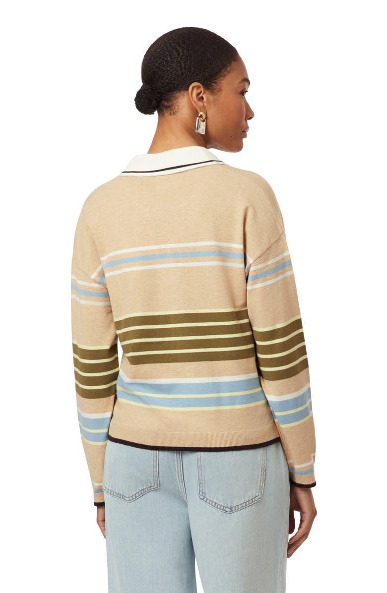 Scotch & Soda Rugby Sweater, Alternate, color, Oatmeal Engineered Stripe