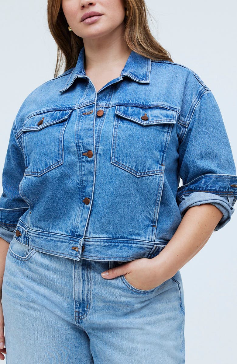 Madewell Crop Denim Jacket, Main, color, 