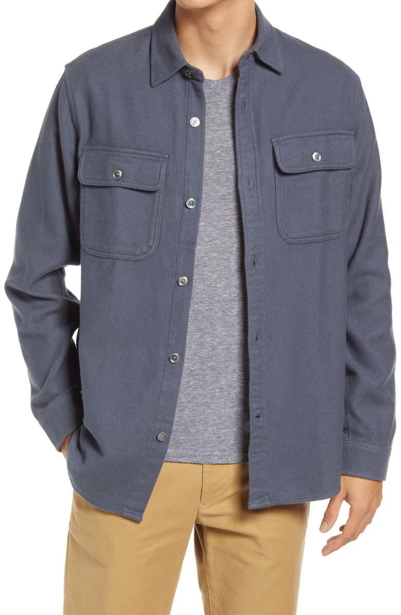 NN07 Alf 5146 Flannel Button-Down Shirt, Main, color, Concrete