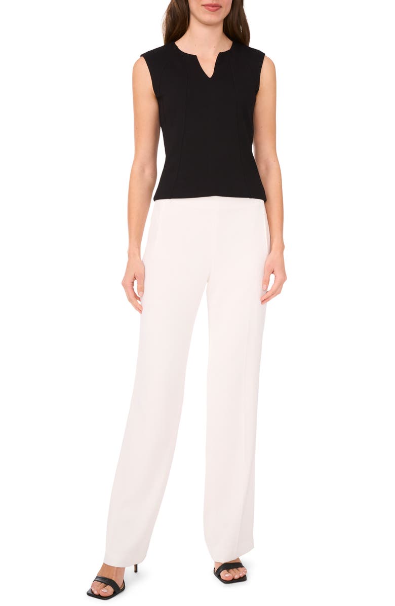 Halogen<sup>®</sup> Seamed Notch Neck Ponte Shell, Alternate, color, Rich Black 060