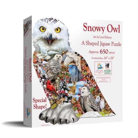Snowy Owl 650 piece Jigsaw Puzzle for Adults Special Shape