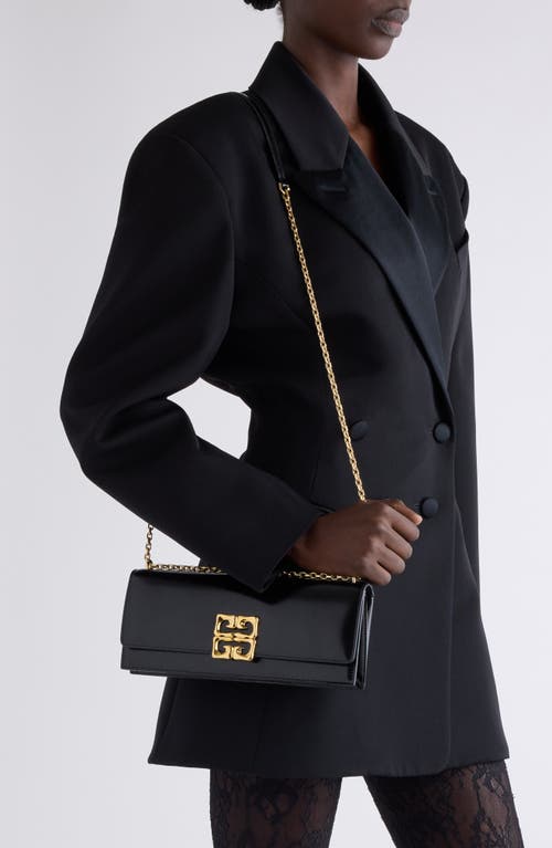 Givenchy 4g Liquid Logo Leather Shoulder Bag In 001-black