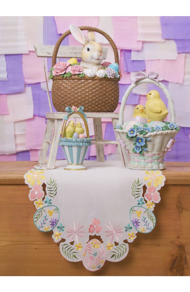 Gallerie II Vintage Easter Chicks on Egg Basket Large Decorative Figurines, Alternate, color, Yellow