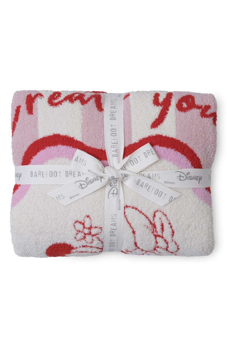 Barefoot Dreams<sup>®</sup> x Disney Minnie & Daisy Stripe CozyChic<sup>®</sup> Stroller Blanket, Alternate, color, Pink Peonie Multi