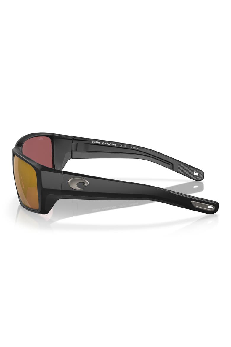Fantail Pro 60mm Polarized Mirrored Sunglasses, Alternate, color, MATTE BLACK / GOLD MIRROR 580G