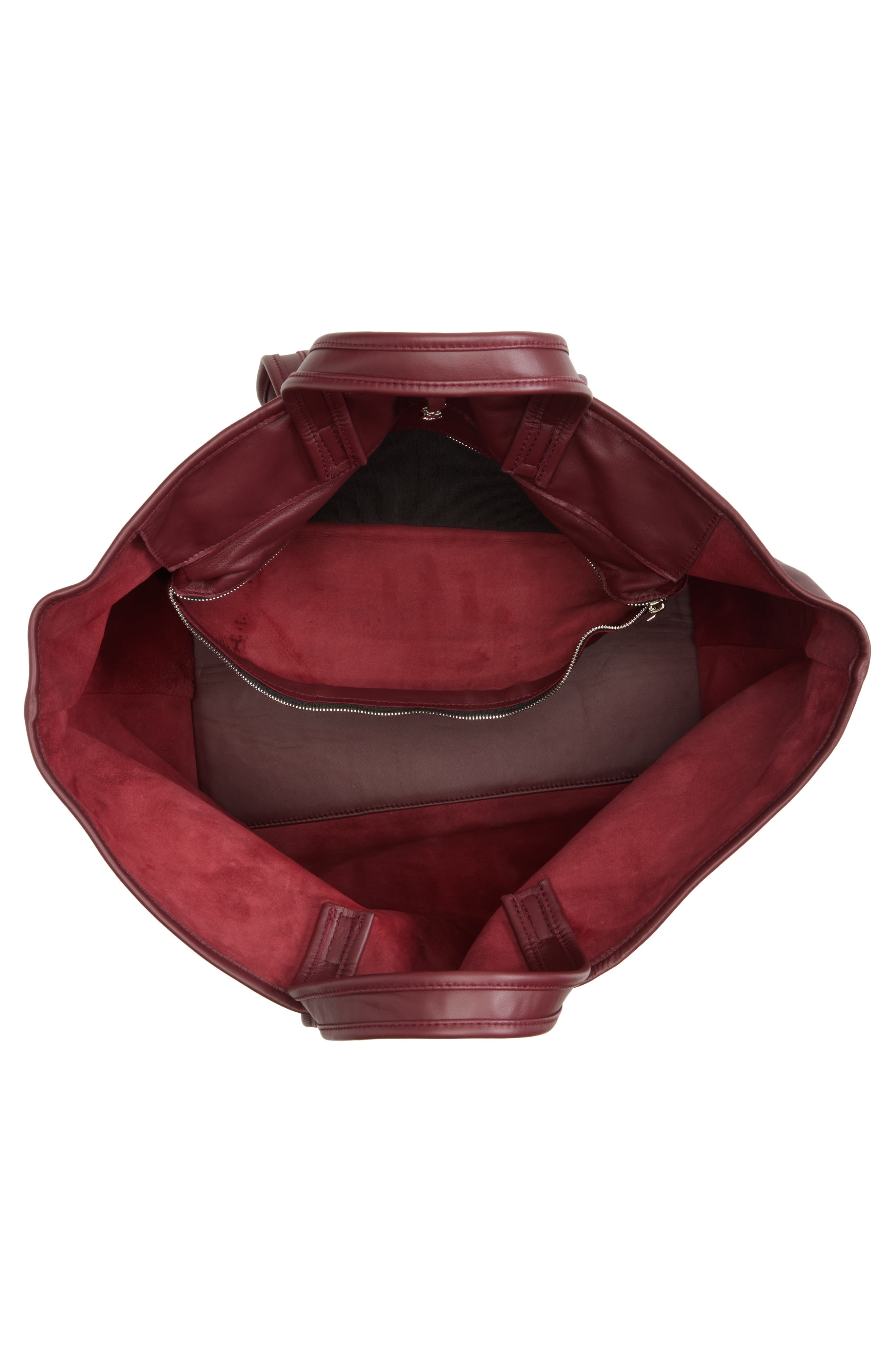 Lamskin Leather Tote, Alternate, color, BORDEAUX