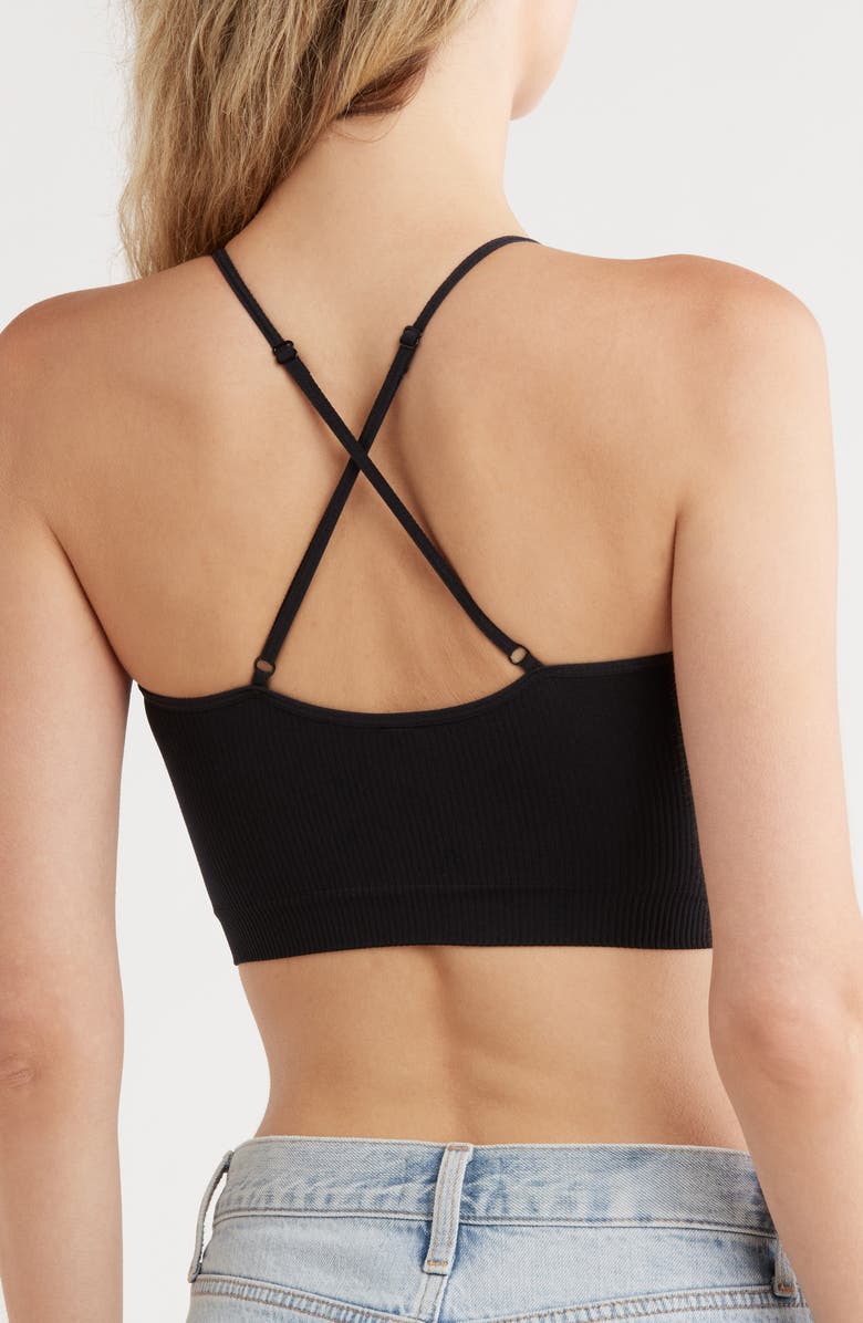 WISHLIST Seamless Scoop Neck Bralette, Alternate, color, Black