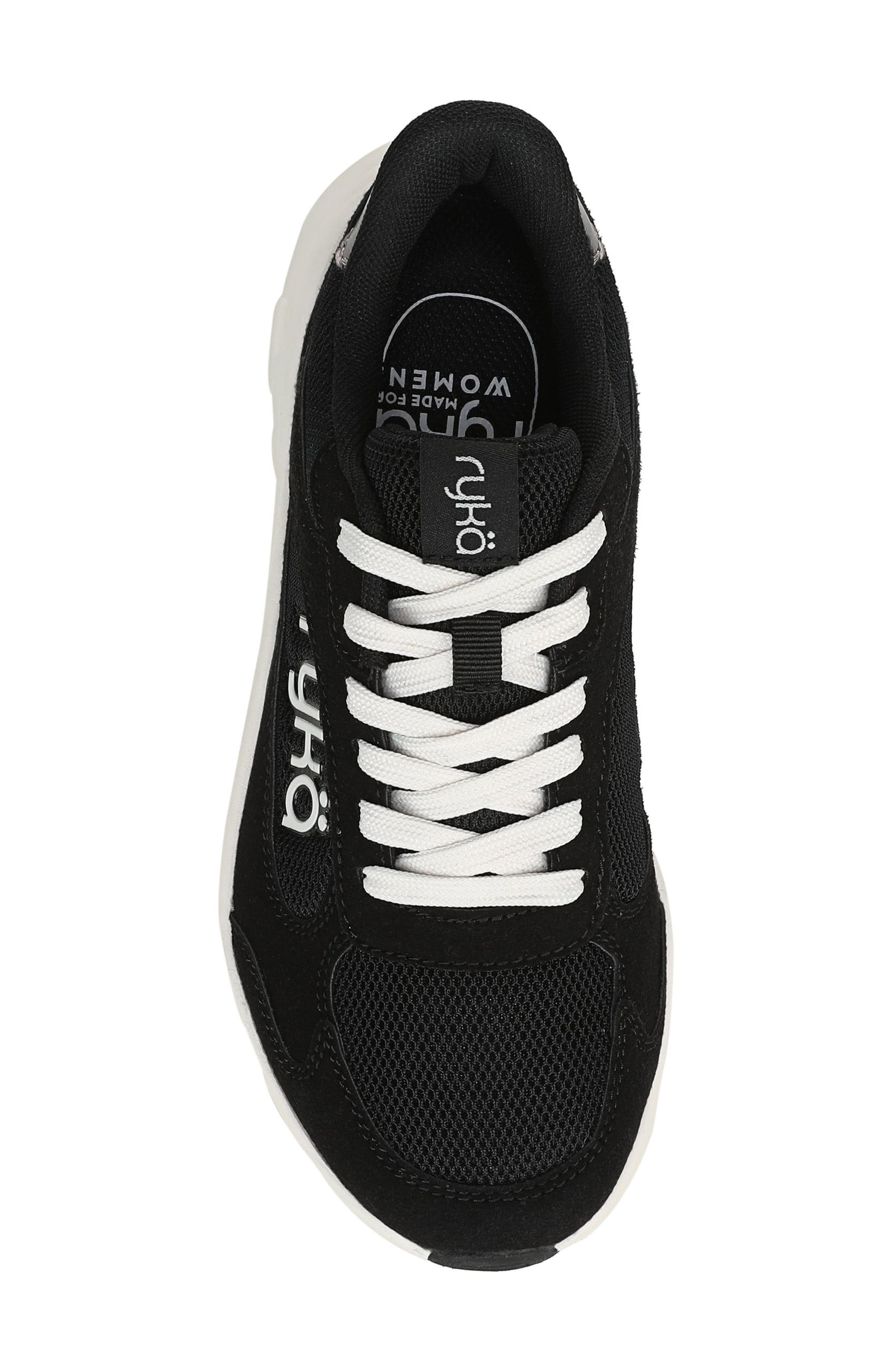 Devine Sneaker, Alternate, color, BLACK MESH/ FAUX SUEDE