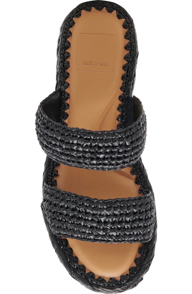 Dolce Vita Corla Braided Platform Slide Sandal, Alternate, color, Onxy Raffia
