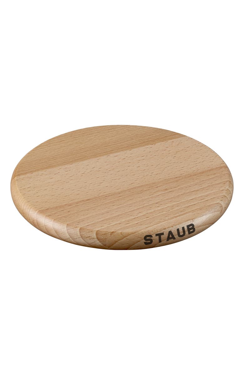 Staub 6-Inch Magnetic Wooden Trivet, Main, color, Brown