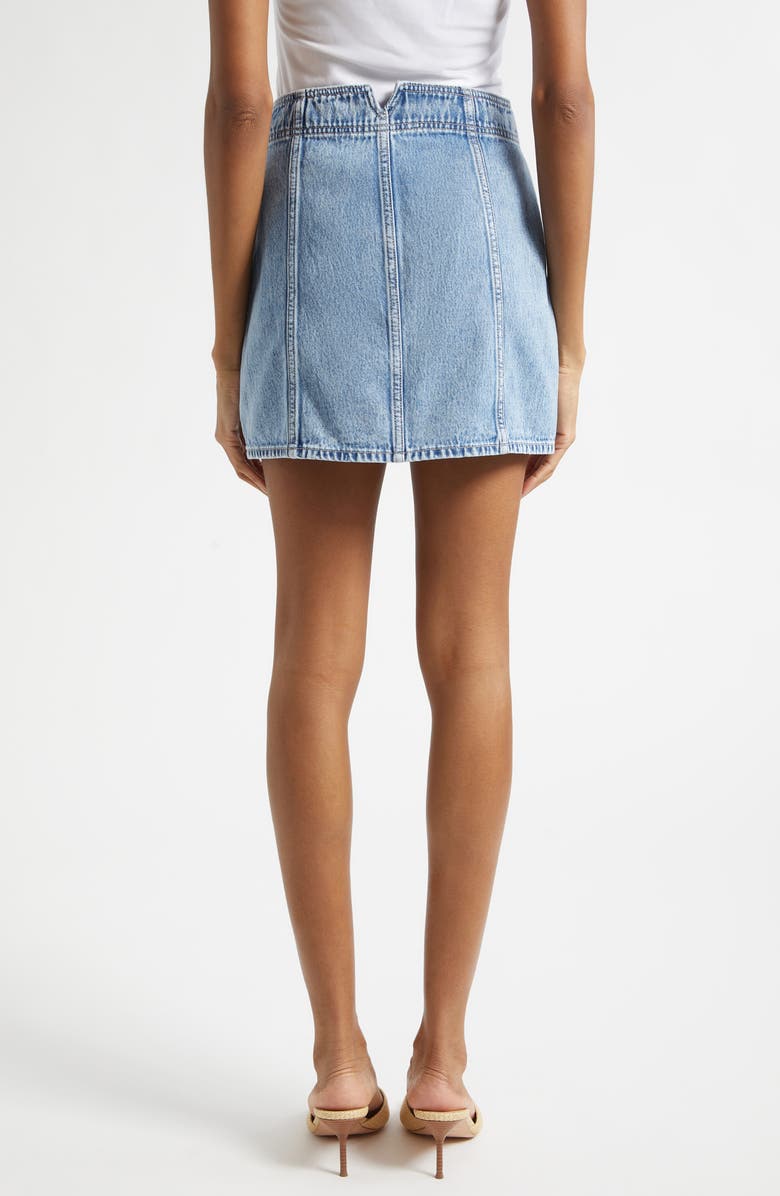 Veronica Beard Marquita Denim Miniskirt, Alternate, color, Silver Dust