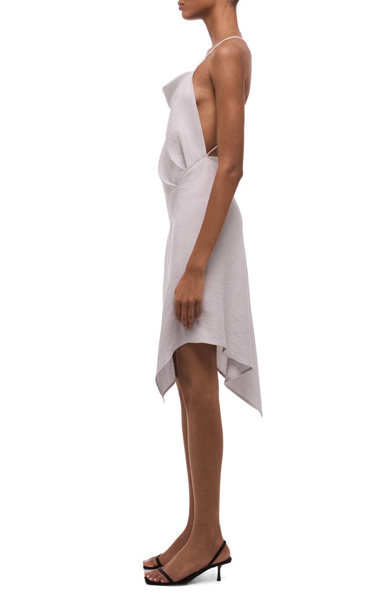 Helmut Lang Scarf Hem Knot Slipdress, Alternate, color, Ice