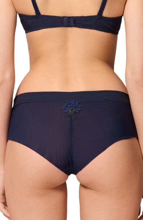 Simone Perele Wish Embroidered Boyshorts In Blue