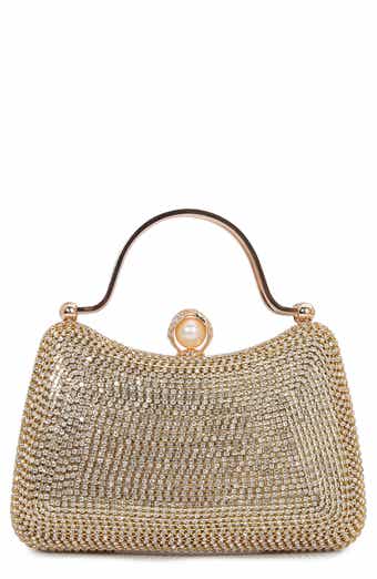 Pearl Clasp Rhinestone Handheld Bag