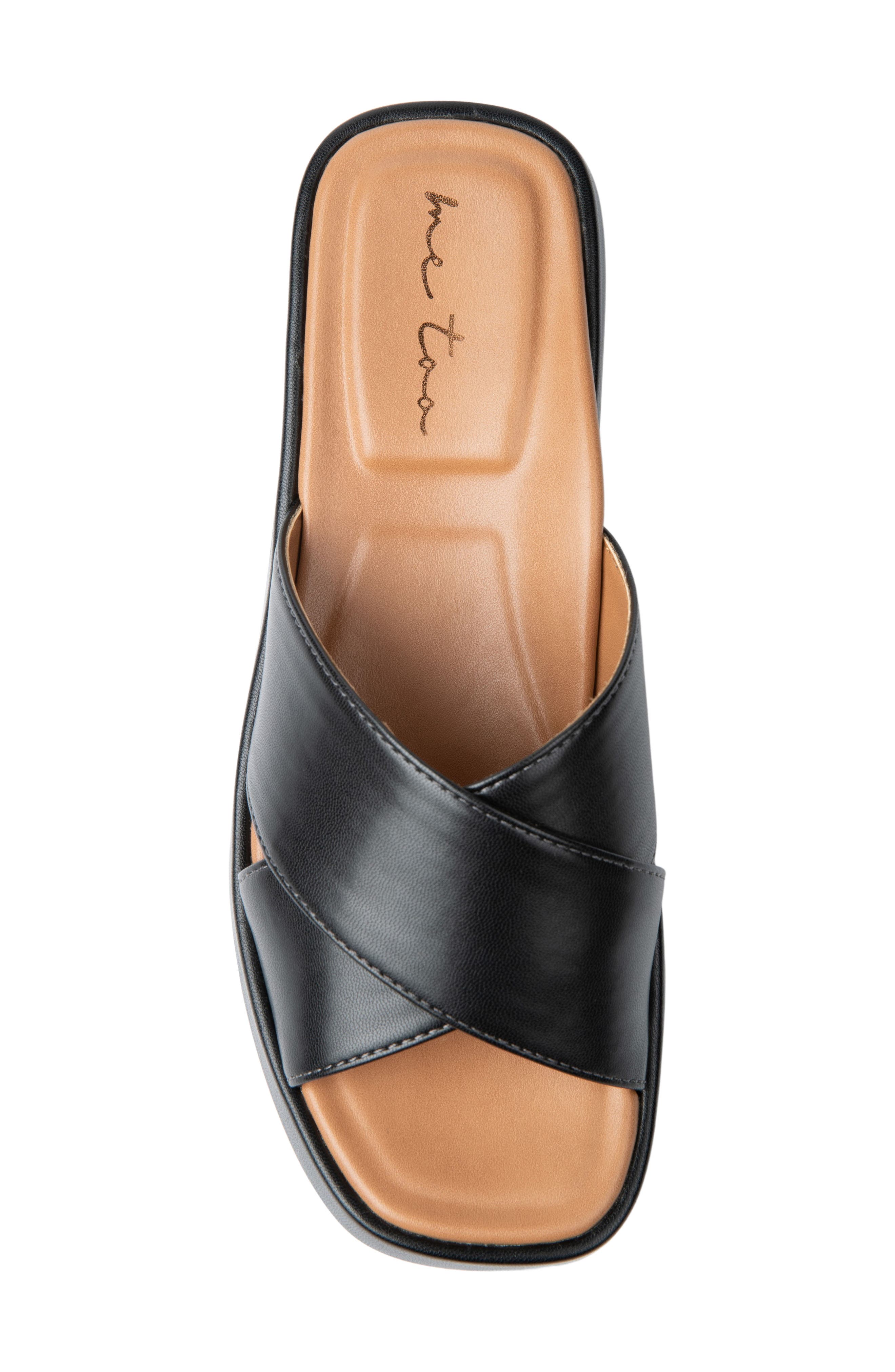 Me Too Linzi Platform Slide Sandal, Alternate, color, Black