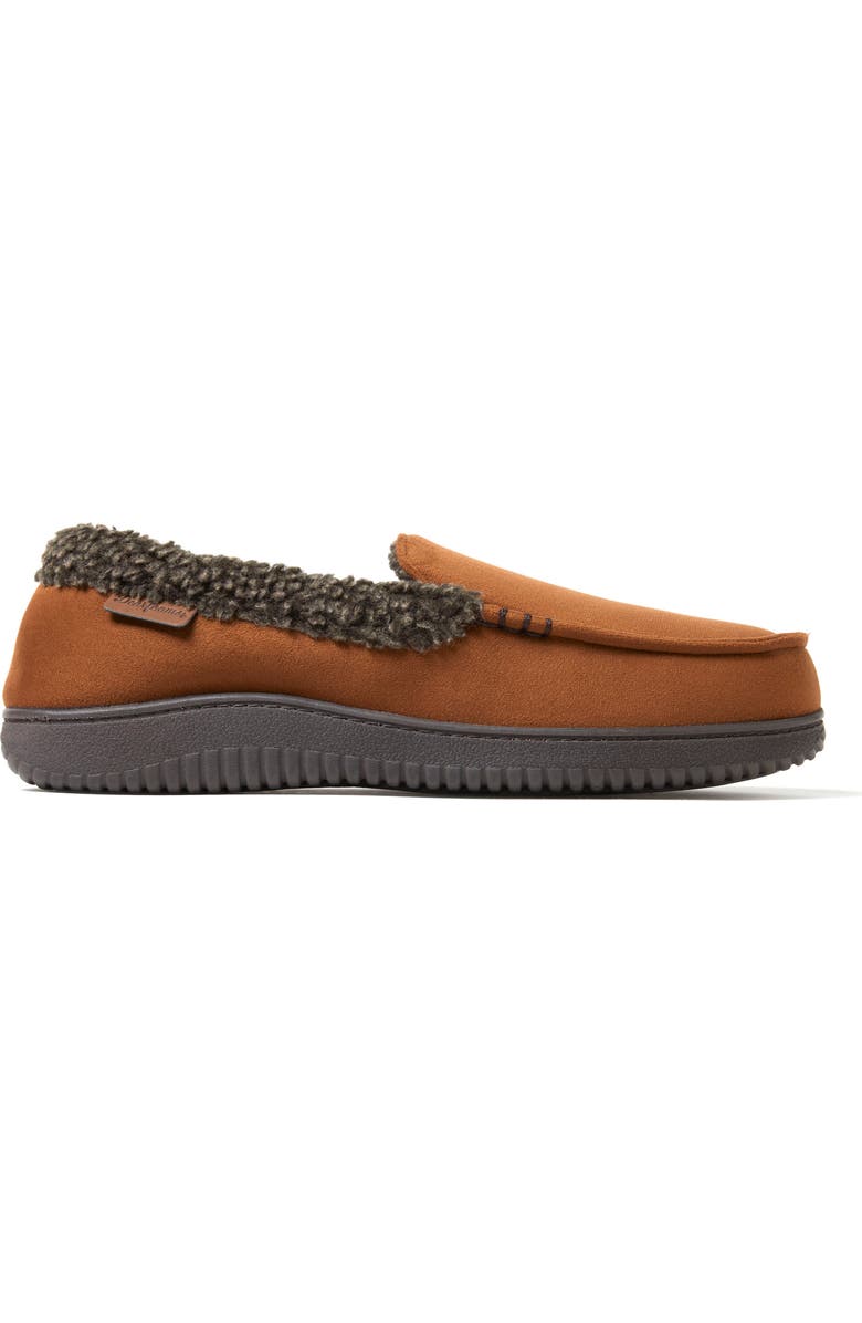 DEARFOAMS Alexander Microsuede Moccasin Slipper, Alternate, color, Chestnut