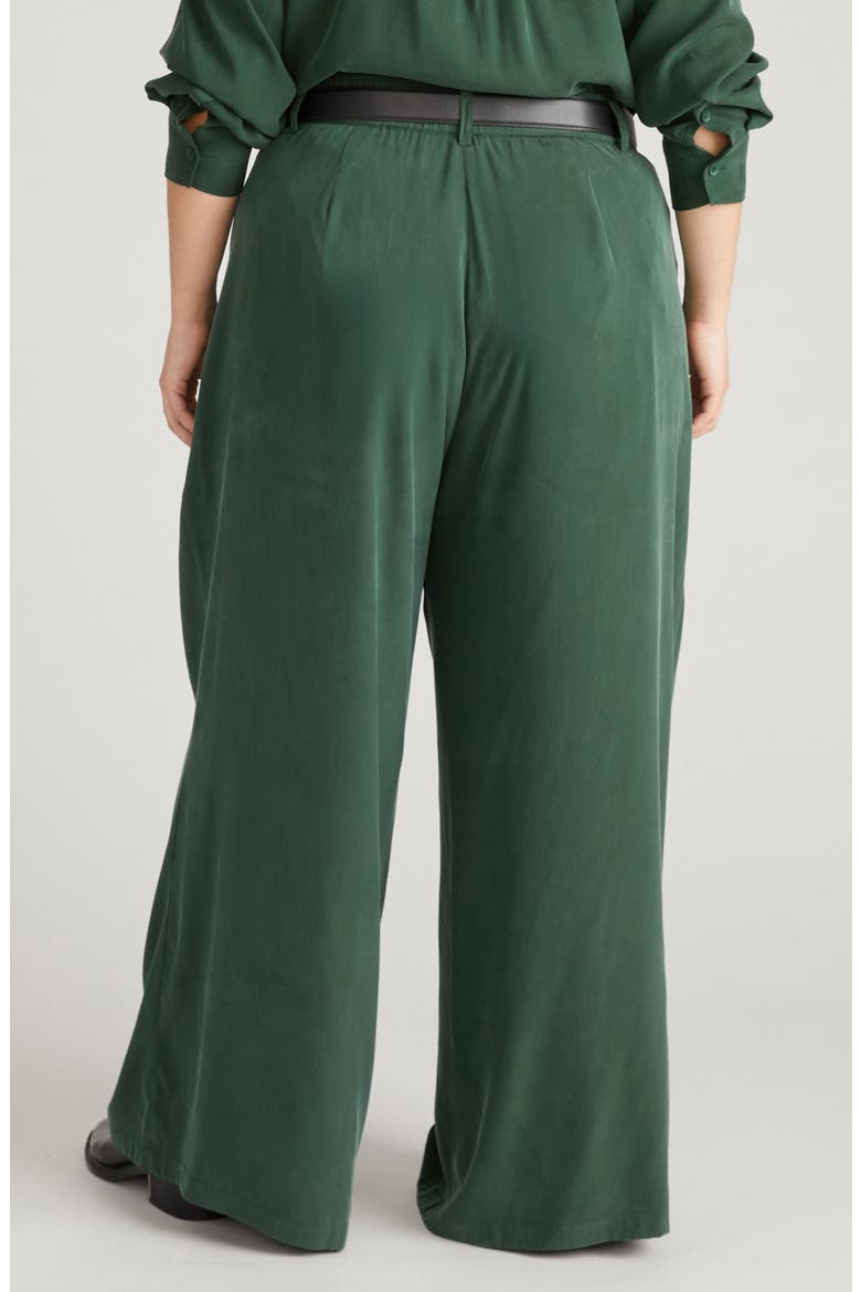Cooling Cupro Wide Leg Pants, Alternate, color, FOREST GREEN
