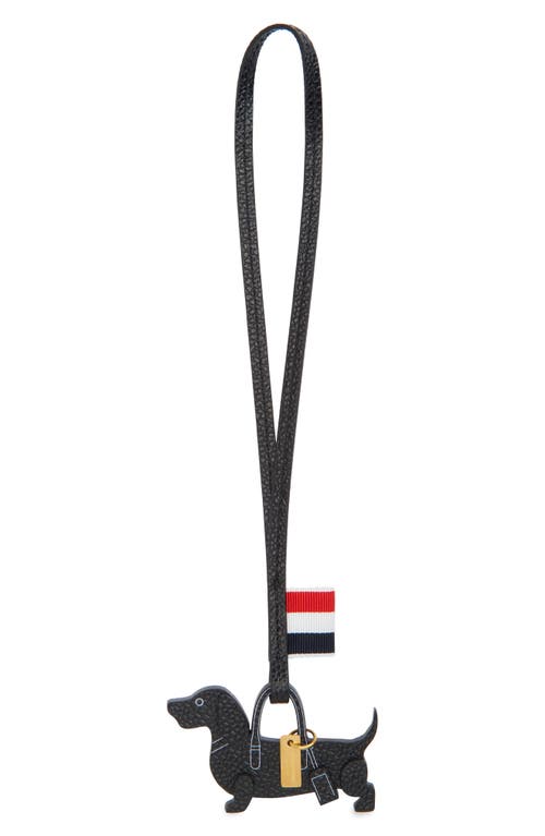 THOM BROWNE THOM BROWNE HECTOR PEBBLE GRAIN LEATHER BAG CHARM