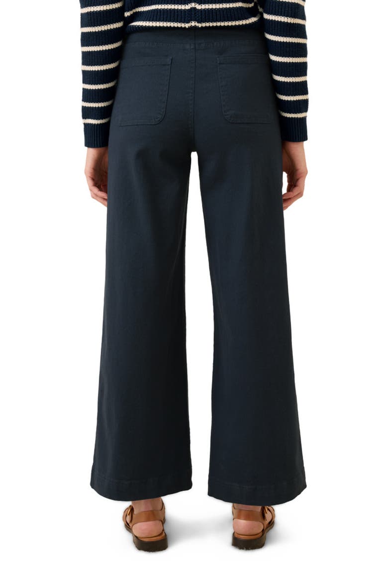 Organic Cotton Stretch Twill Wide Leg Pant, Alternate, color, Midnight Blue