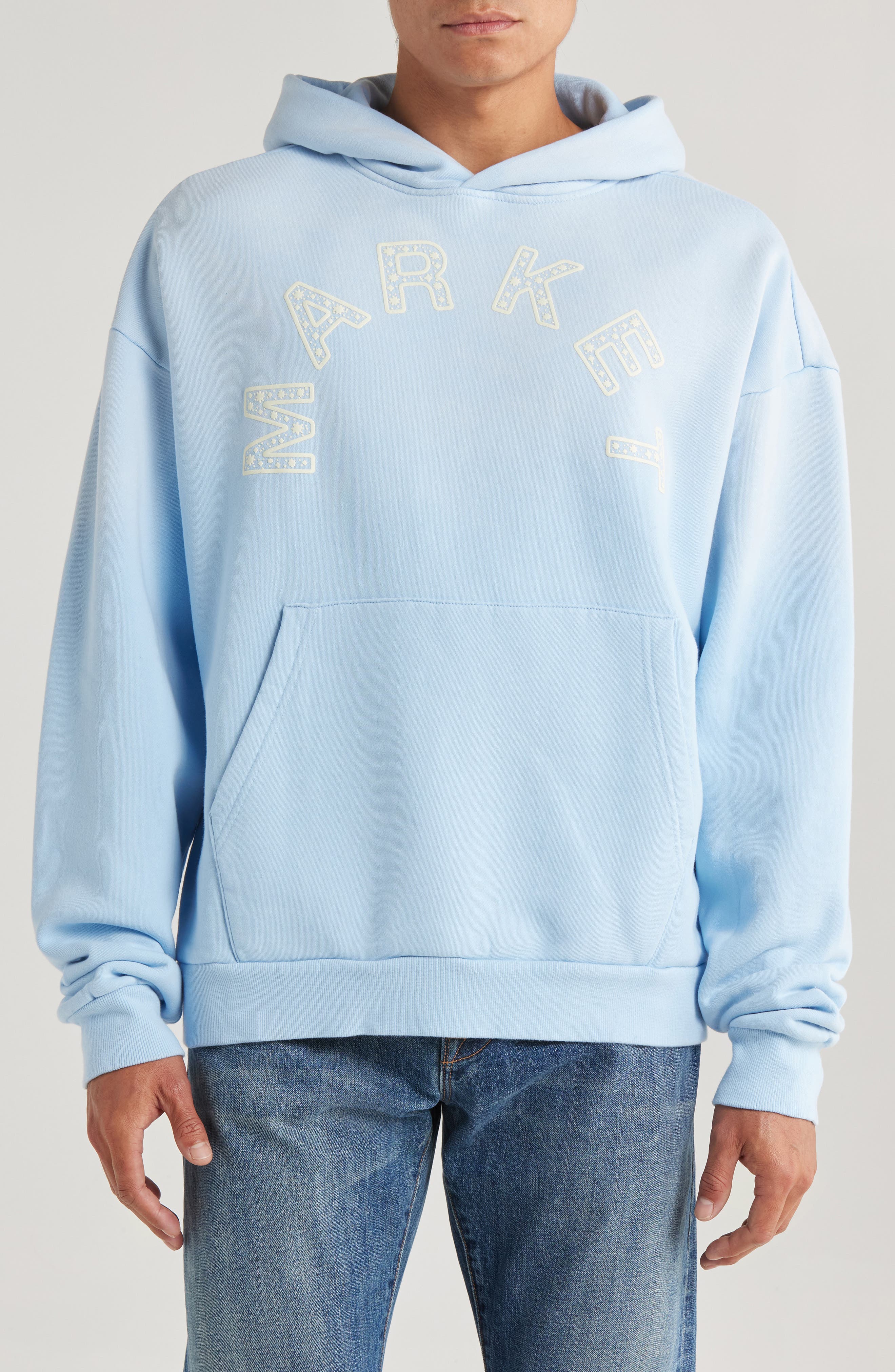 Starry Arc Logo Cotton Graphic Hoodie
