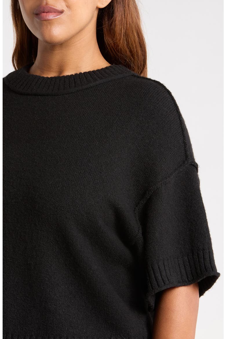 Broome Short Sleeve Crewneck Sweater, Alternate, color, BLACK