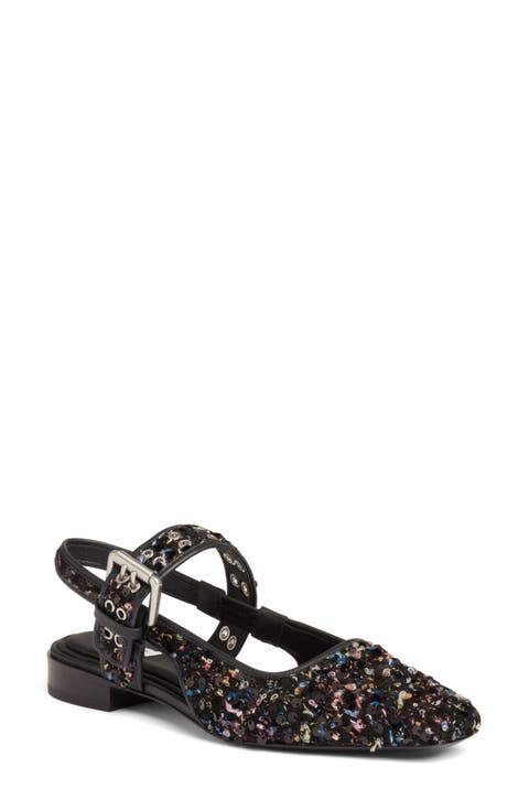 Astra Sequin Slingback Flat (Women)