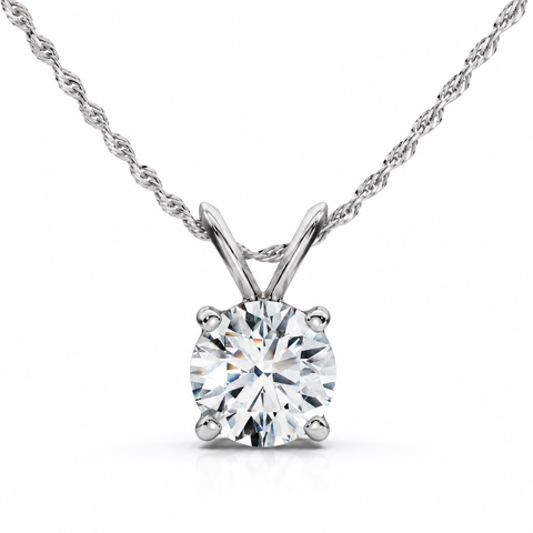 3/4Ct Solitaire Diamond Pendant 14k Gold Women's Necklace Lab Grown EF/VS