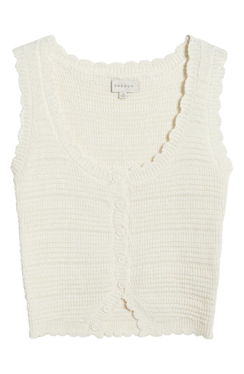 PacSun Rue Open Stitch Knit Tank, Alternate, color, Gardenia