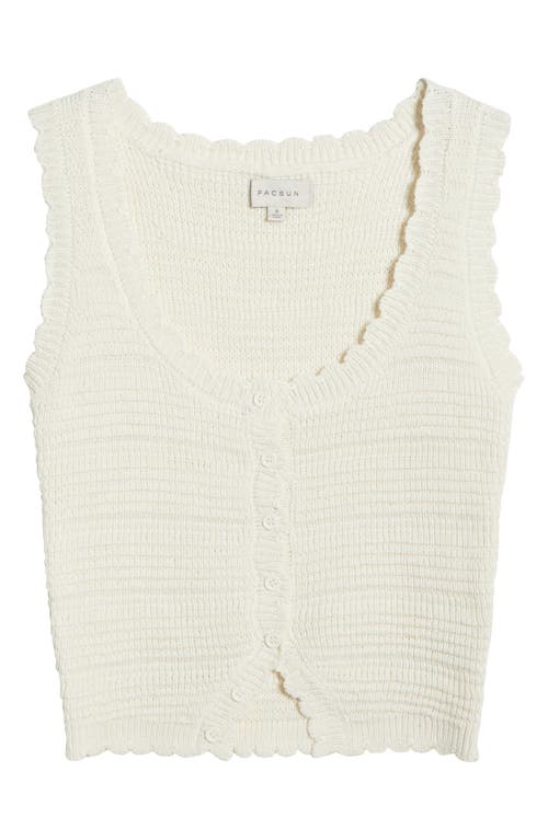 Pacsun Rue Open Stitch Knit Tank In Gardenia