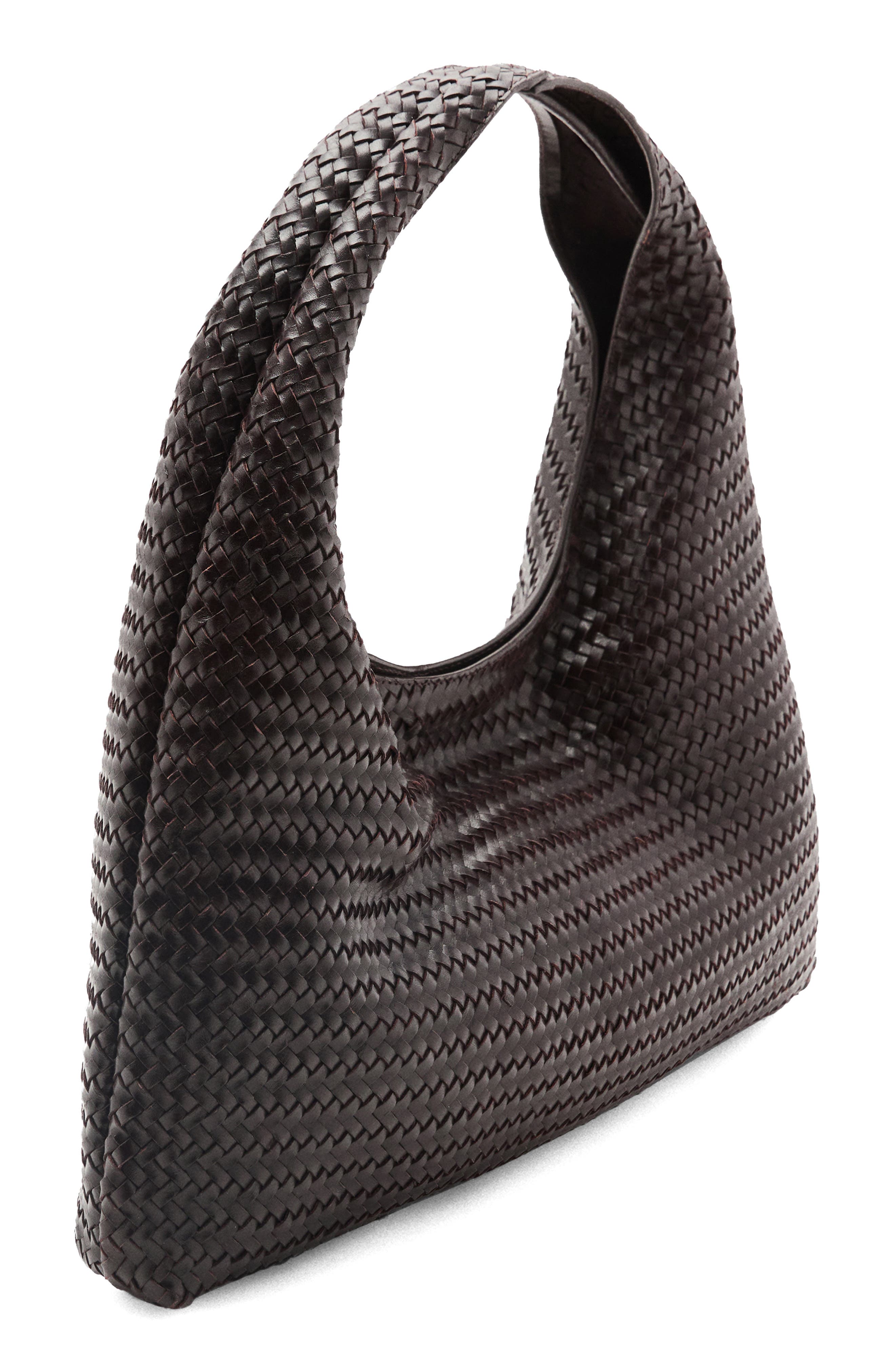 MANGO Braided Leather Shoulder Bag, Alternate, color, 