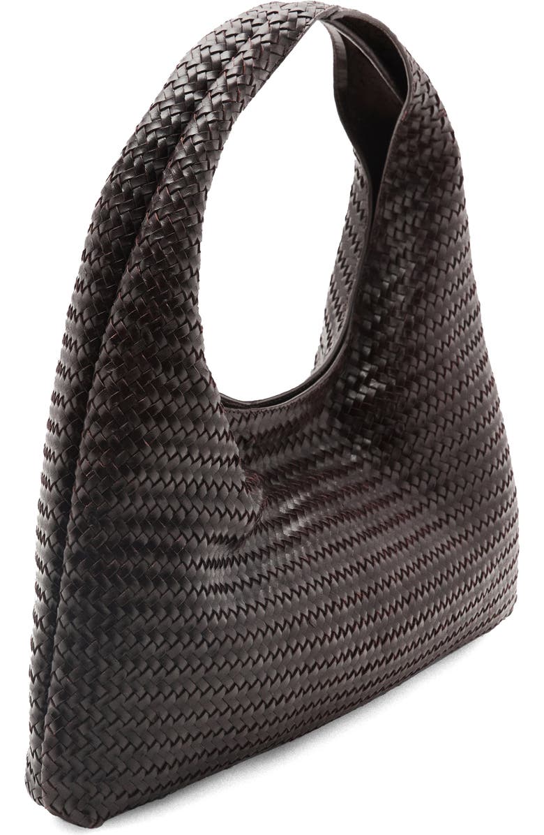 MANGO Braided Leather Shoulder Bag, Alternate, color,