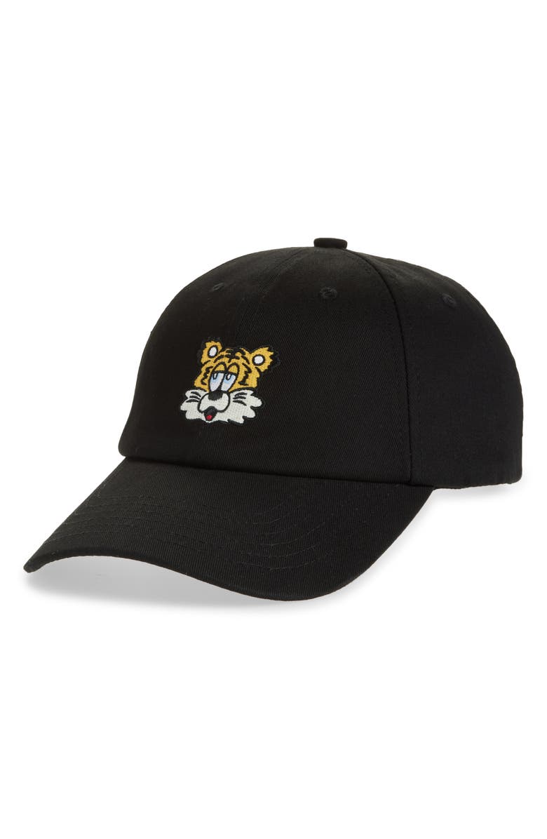 KENZO Verdy Tiger Embroidered Cotton Twill Baseball Cap, Main, color, 