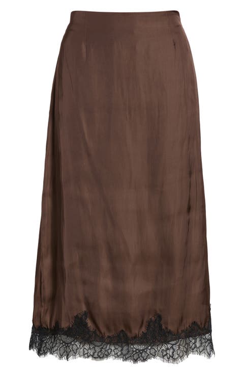 Peppers Lace Trim Midi Skirt