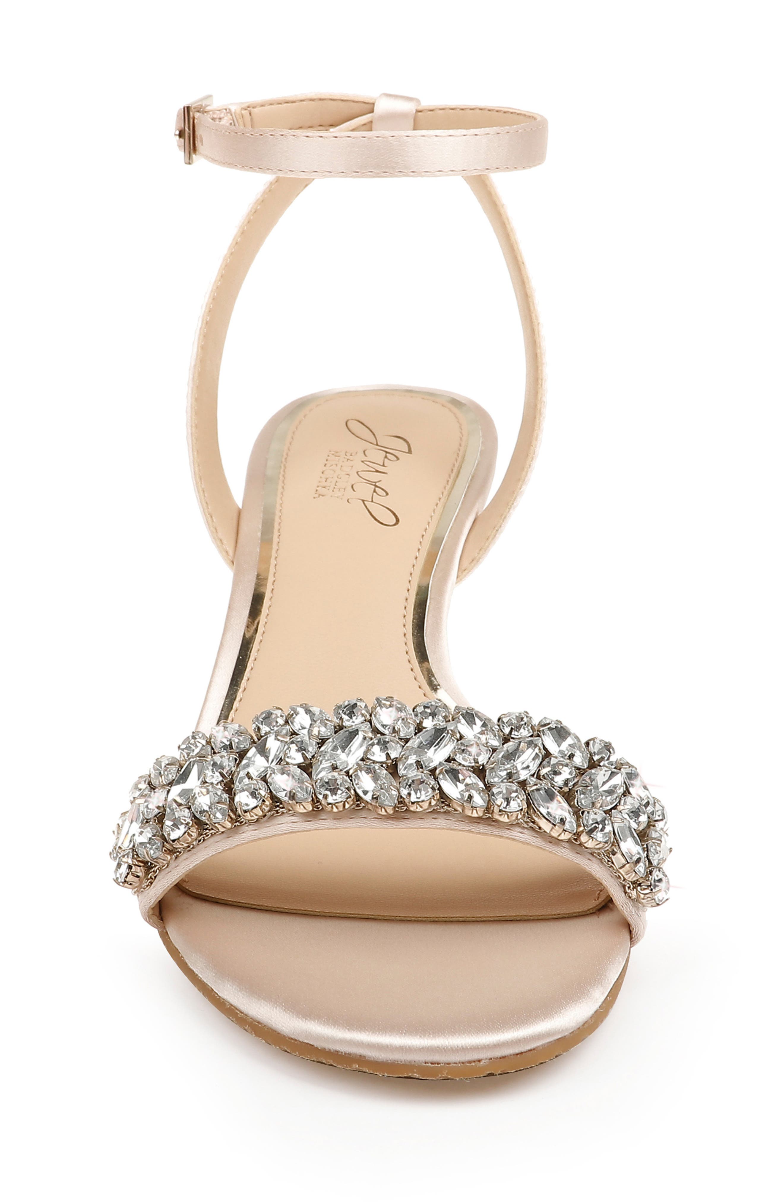 Bellevue Ankle Strap Wedge Sandal, Alternate, color, CHAMPAGNE SATIN