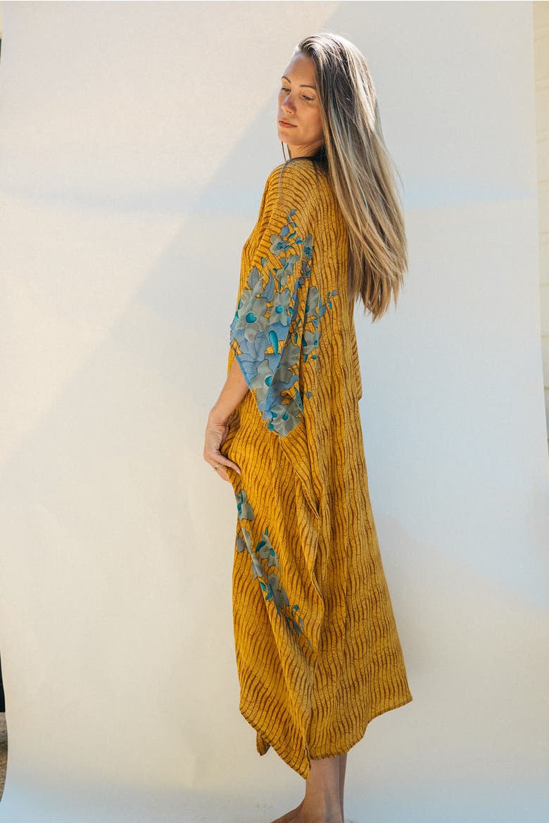 Long Caftan Rosie, Alternate, color, Yellow & Blue