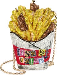 JUDITH LEIBER COUTURE French Fries & Chips Crystal Embellished Clutch