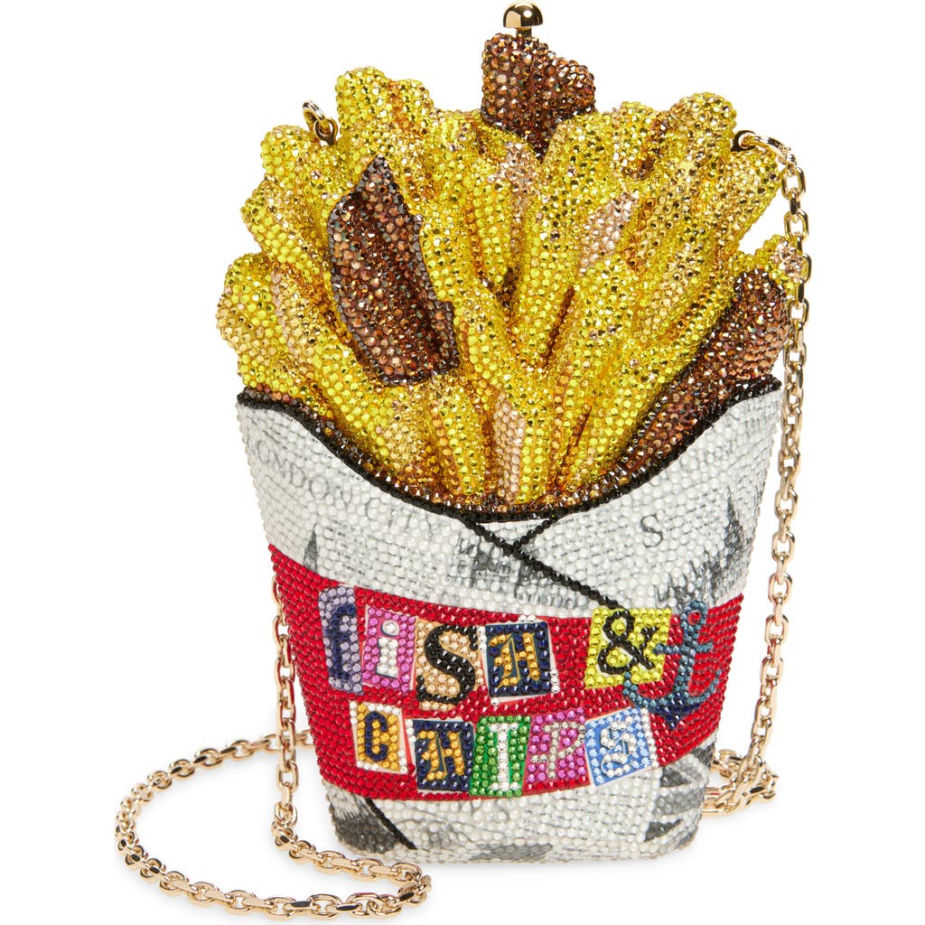 Judith Leiber Couture French Fries & Chips Crystal Embellished Clutch