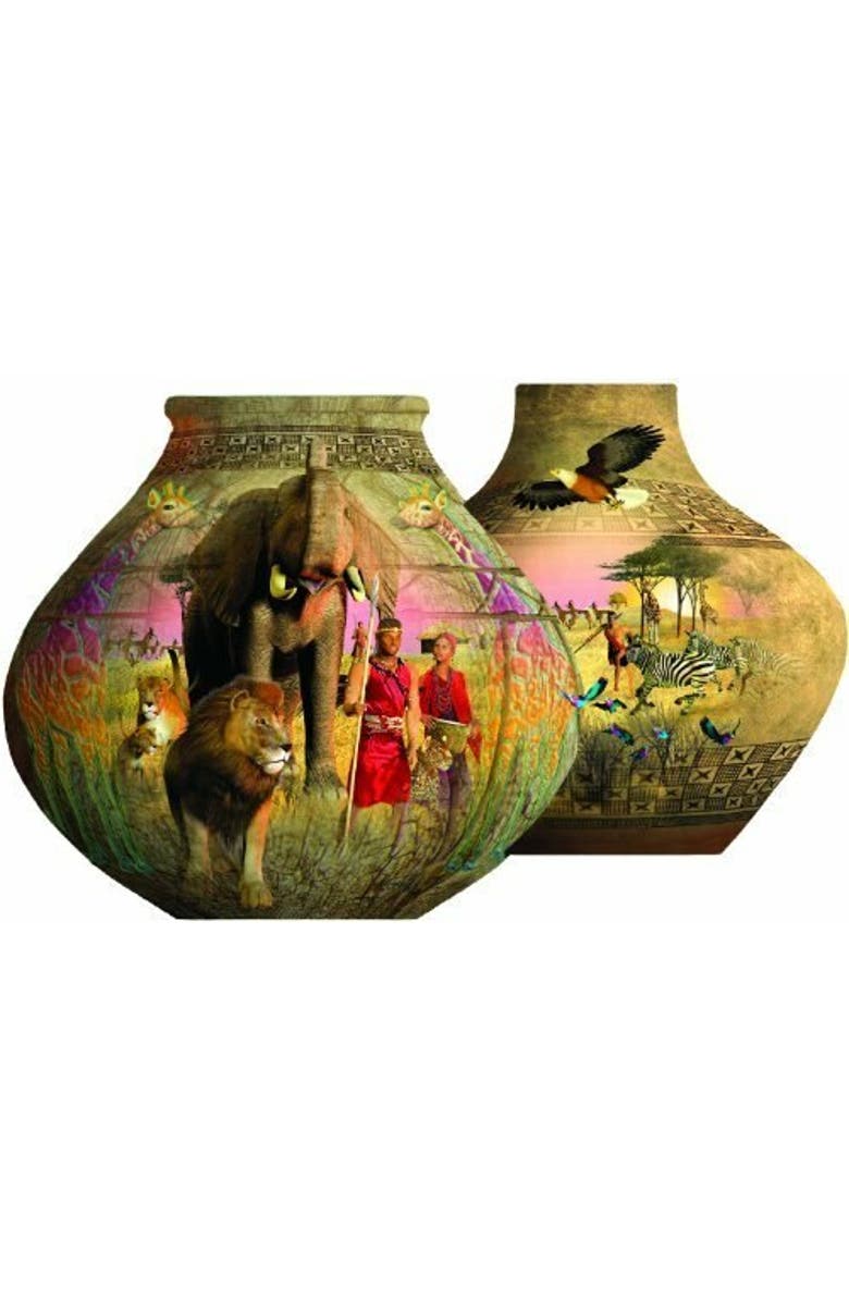 Sunsout African Pots 1000 piece Jigsaw Puzzle for Adults Special Shape, Alternate, color, Multicolor