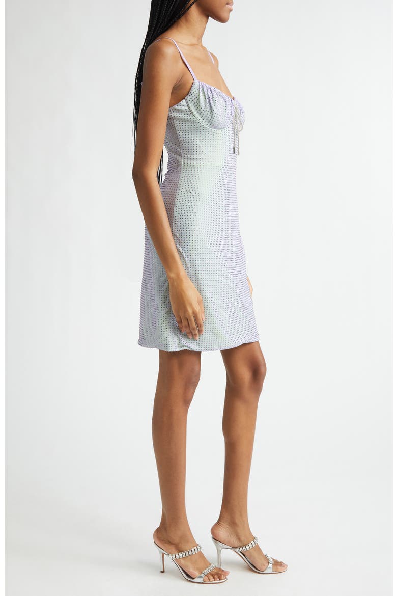 Hotfix Crystal Jersey Minidress, Alternate, color, LILAC