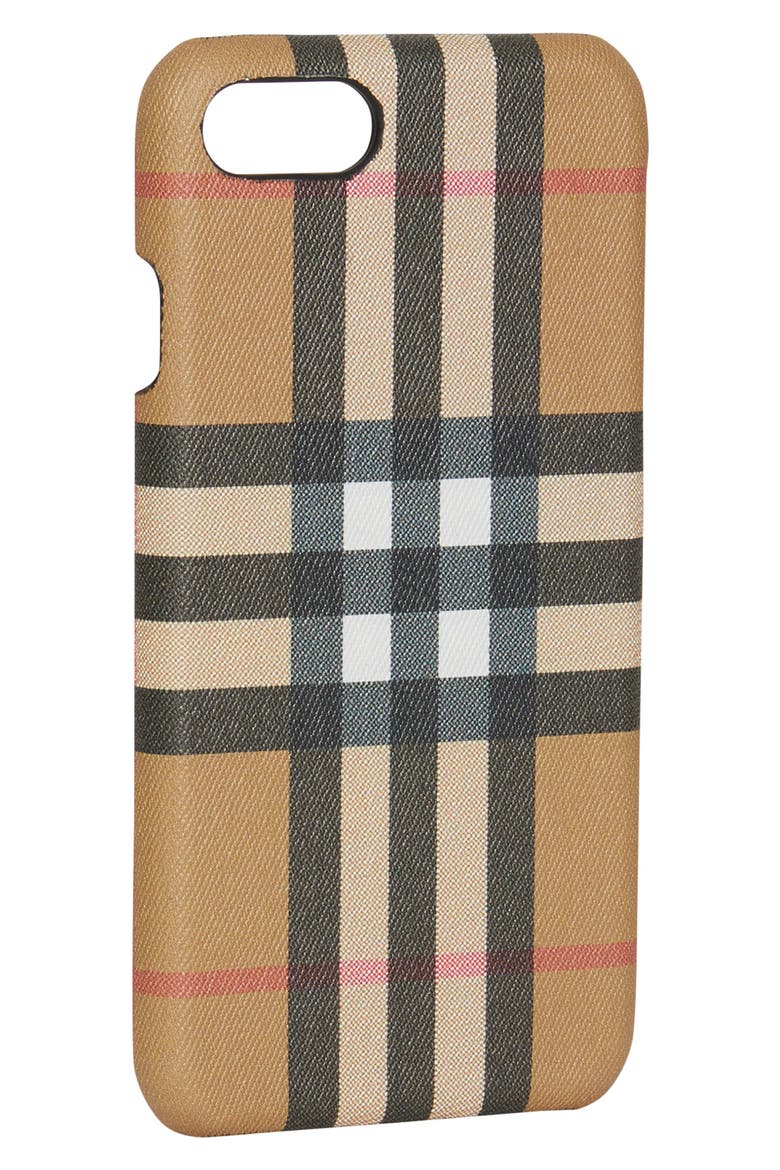 Vintage Check iPhone 8 Case, Alternate, color, BLACK