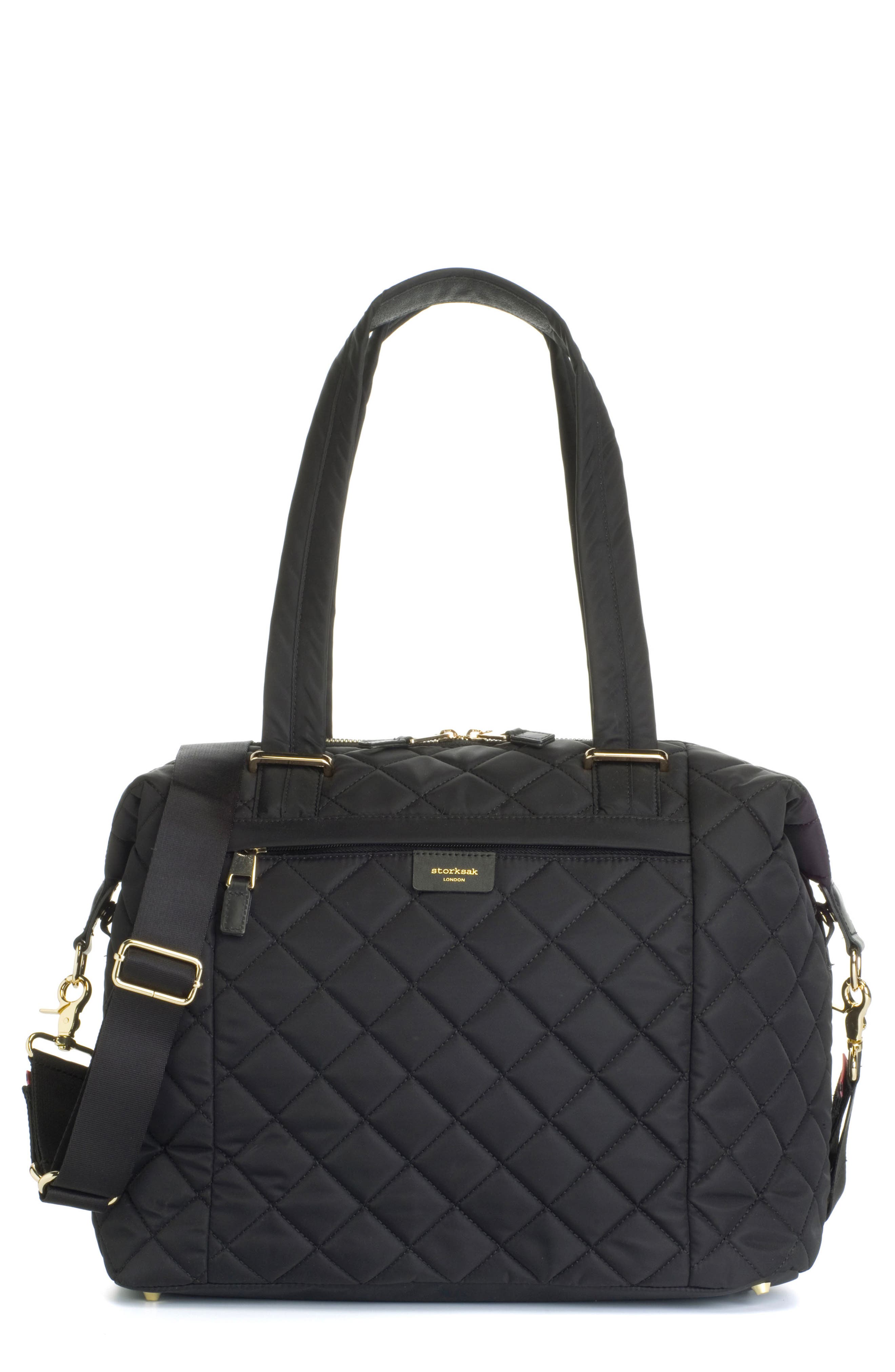 Storksak Stevie Water Resistant Quilted Diaper Bag, Main, color, 