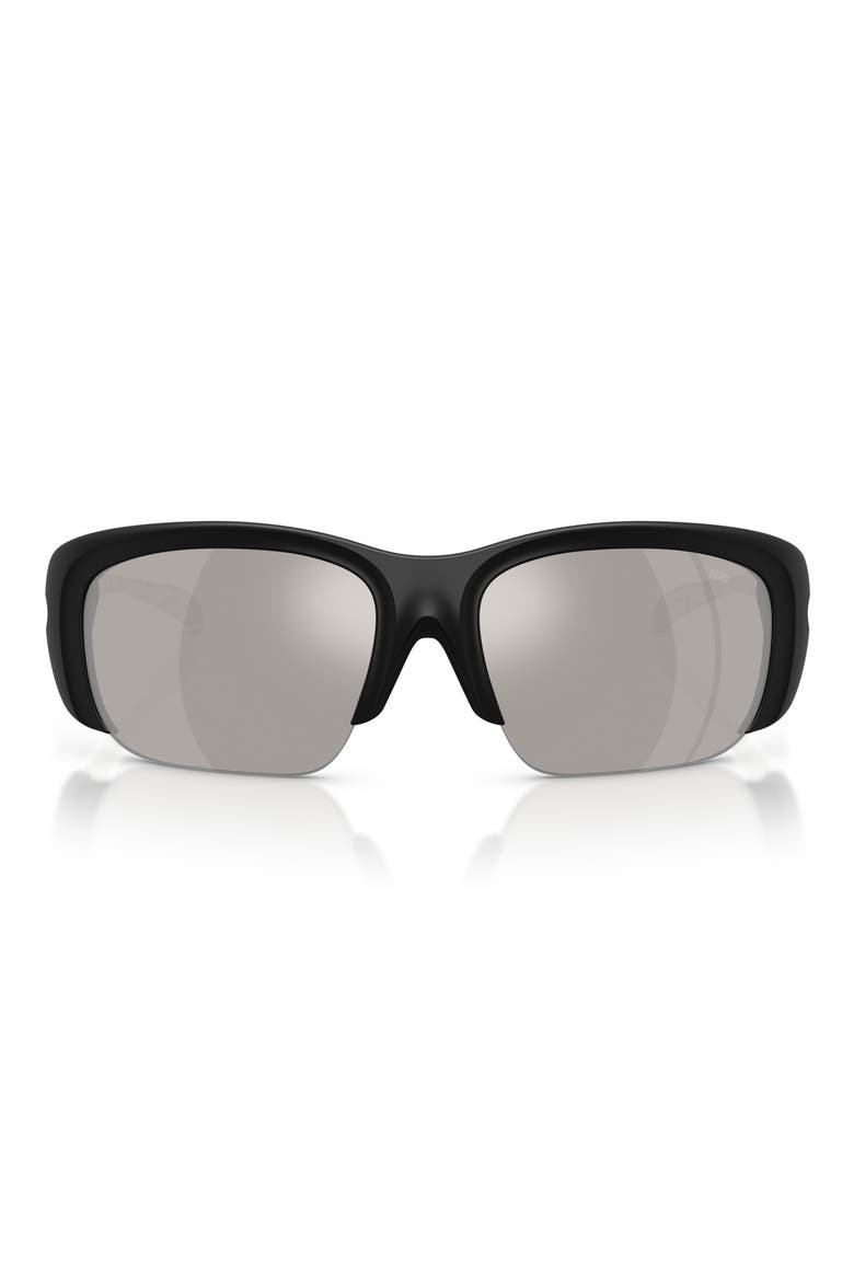 62mm Oversize Mirrored Pillow Sunglasses, Main, color, BLACK / GREY MIRROR SILVER
