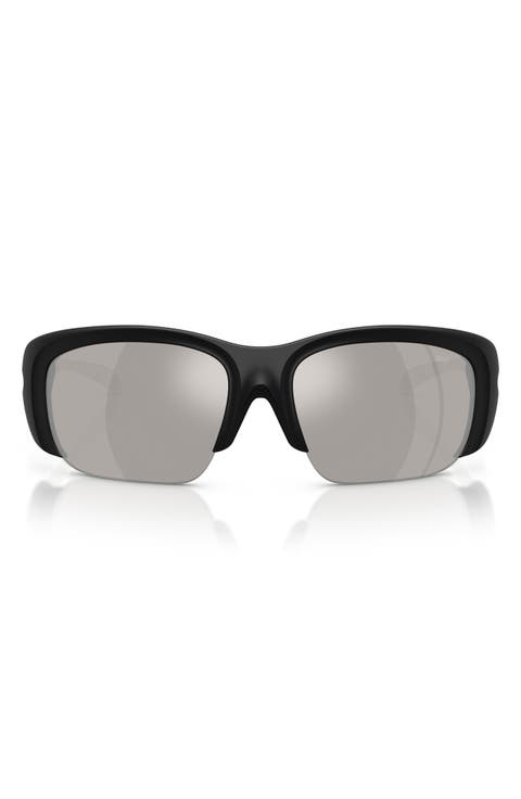 62mm Oversize Mirrored Pillow Sunglasses