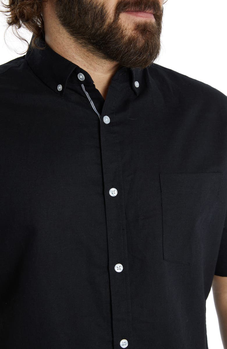 Johnny Bigg Fresno Short Sleeve Linen Blend Button-Down Shirt, Alternate, color,