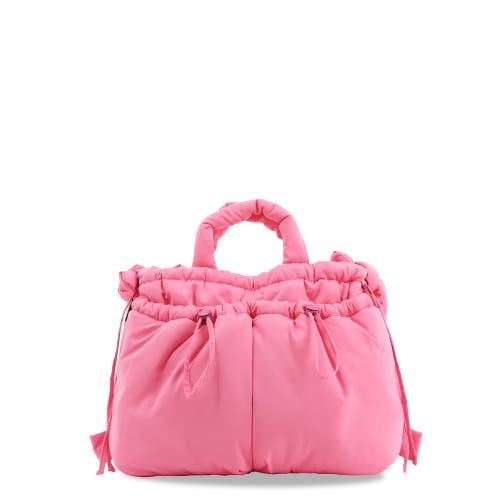 J World Puffy Convertible Tote With Adjustable Handles In Pink