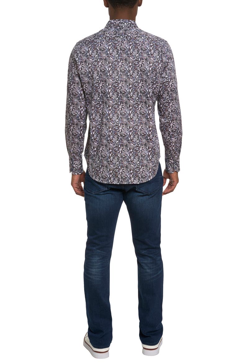 Aegean Stretch Button-Up Shirt, Alternate, color, BLACK MULTI